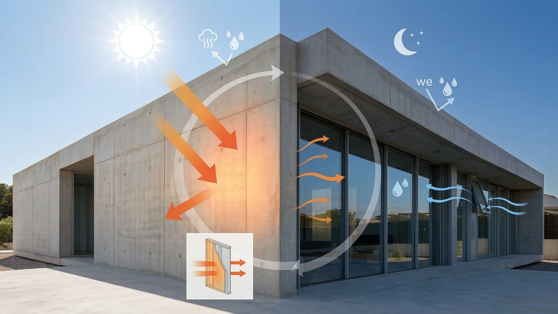 Inercia térmica en casas de hormigón en Valencia y eficiencia energética