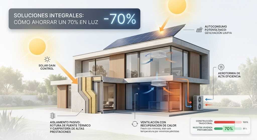 Casa de hormigón con inercia térmica en el clima mediterráneo